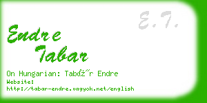 endre tabar business card